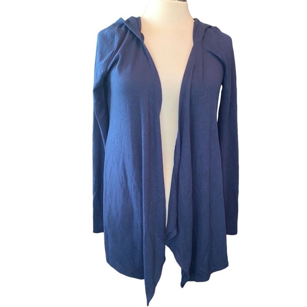 Maurices knit cardigan open drape front hooded long sleeves size small